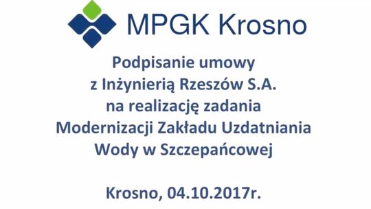 Film z podpisania umowy z Inżynierią Rzeszów S.A.