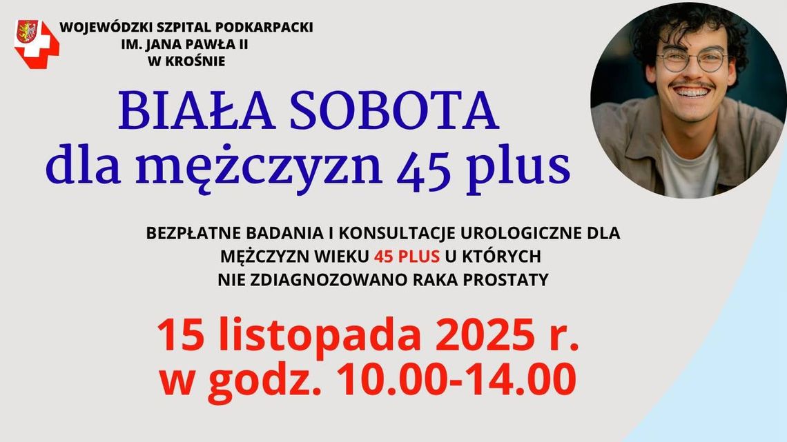 Bezpłatne badania dla mężczyzn 45+ w Krośnie Bezpłatne badania dla mężczyzn 45+ w Krośnie