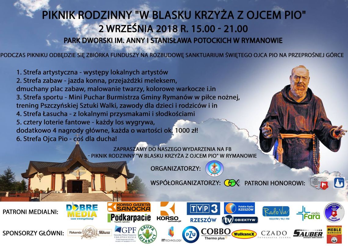 Piknik Rodzinny "W Blasku Krzyża z Ojcem Pio" w Rymanowie