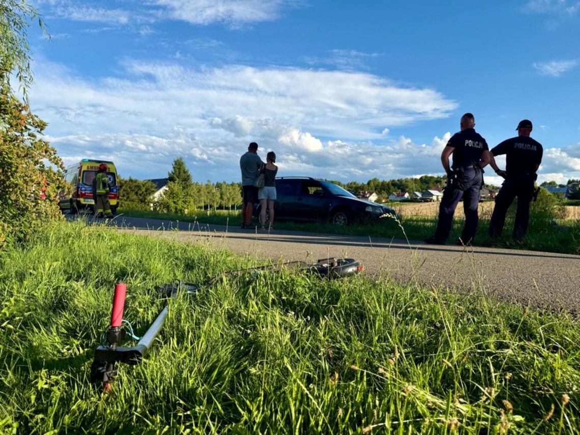 Wypadek 15-latki na hulajnodze elektrycznej. Dziewczyna bez kasku trafiła do szpitala śmigłowcem